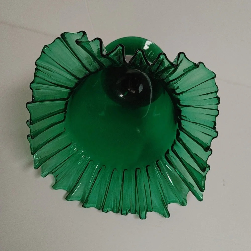 Blenko Emerald Green Art Glass Vase MCM